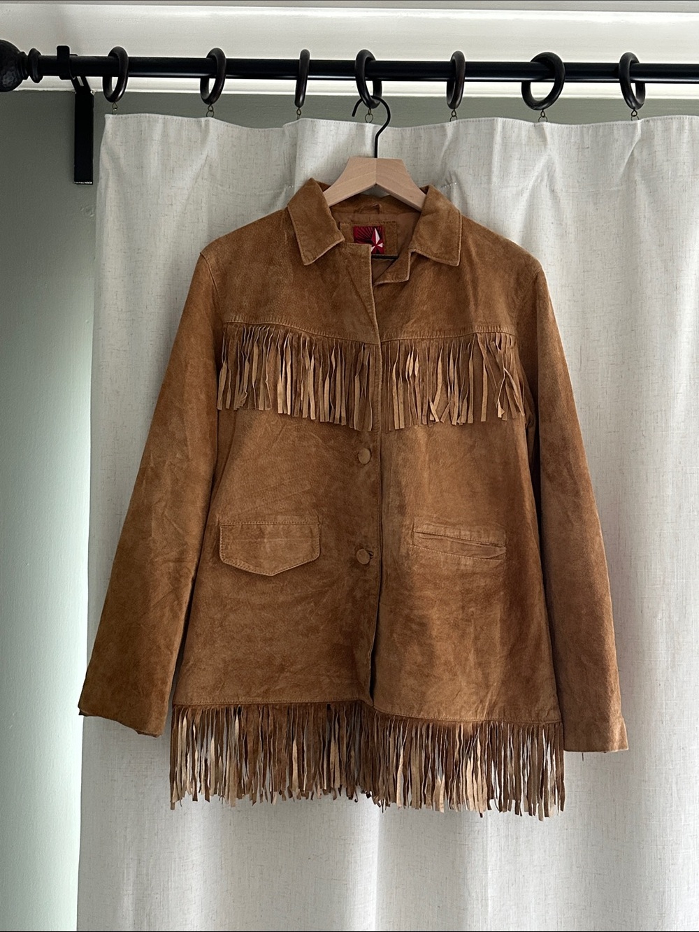 Vintage 90s Marlboro Miles XL Suede Leather Fringe Western Jacket